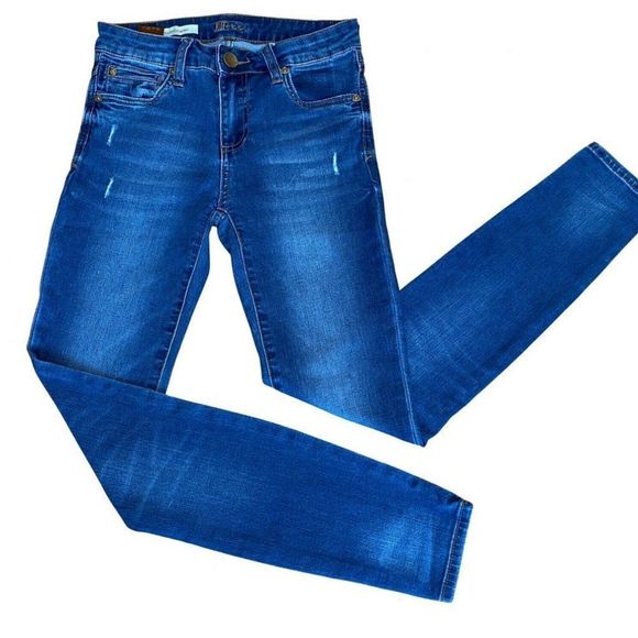 Kut From The Kloth  Toothpick Skinny Medium Blue Jeans Mid Rise - Sz 0 - Picture 3 of 9